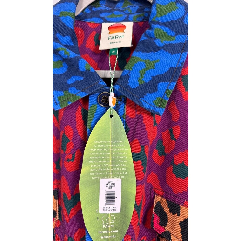 Farm Rio Leopard Retro Inspired Jumpsuit, Quilted, Medium, New! - Picture 7 of 8